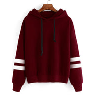 Autumn and Winter Boutique Women's Fashion Loose Long-sleeved Hoodie Wilds Casual Hit Color Short Paragraph Pullovers