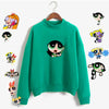Kawaii Powerpuff  Cute Girls Sweatshirt  Fashion Women's Clothing Sweatshirt Cartoon Print Hoody Girls Kawaii Pullovers Tops